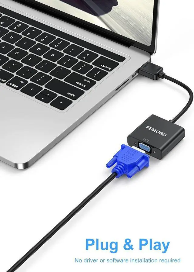 Alt view image 4 of 7 - HDMI to VGA Adapter Converter 5-Pack (Male to Female) for Computer Desktop Laptop PC Monitor Projector HDTV Chromebook Raspberry Pi Roku Xbox and More - Black