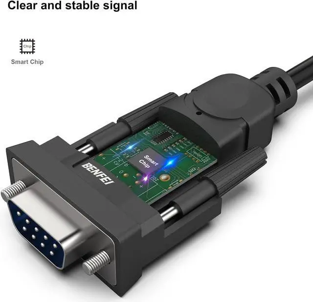 Alt view image 6 of 7 - USB to Serial Adapter USB to RS-232 Male (9-pin) DB9 Serial Cable Prolific Chipset Windows 11/10/8.1/8/7 Mac OS X 10.6 and Above 1.8MNot VGA