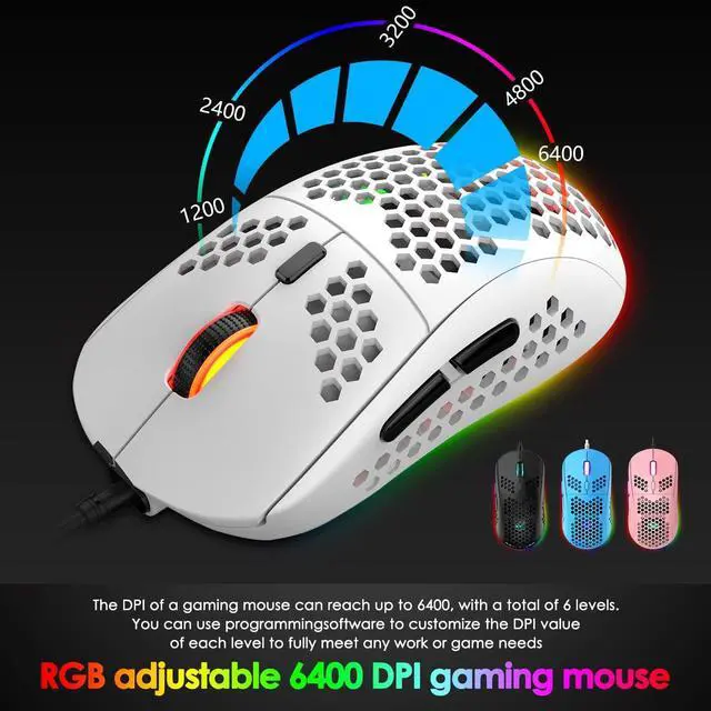 Alt view image 7 of 7 - K65 Pro 60% Gaming Keyboard and Mouse Combo Small Mini RGB Backlight Mechanical Keyboard and Ultralight Honeycomb Optical Mouse,Mouse Pad Linear Red Switch Anti-Ghosting for Xbox,PS4,PC,Laptop(White)