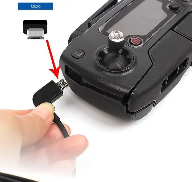 Alt view image 5 of 7 - 1FT USB Micro to iOS  Remote Controller Cable for iPhone 14 Pro  Mavic Mini(1st Gen) Mini SE Mavic Pro Spark 2 Pro Zoom Mavic Air Platinum Phone/Tablet 90 Degree Data OTG Cord Accessories