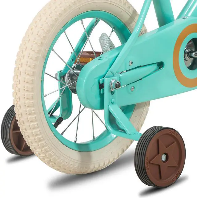 Alt view image 3 of 19 - JOYSTAR Vintage 14 Inch Kids Bike with Basket & Training Wheels for 3-5 Years Old Girls & Boys(GREEN)