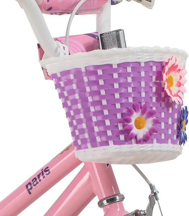 Alt view image 6 of 18 - JOYSTAR Paris Girl's Bike for Ages 4-7 Years Old, Children Bike with Training Wheels for 16" Kid's Bike(PURPLE & PINK)
