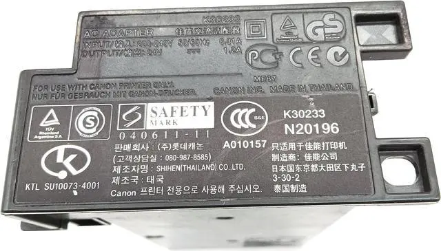 Alt view image 2 of 6 - Power Supply Adapter k30233 Fits Forcanon-PIXMA iP3100 iP3000
