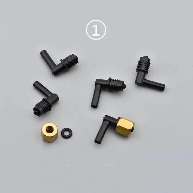 Main image of 4PCS digital printer DX5 ink damper connector forepson-4880 4800 4450 4400 L shape plastic ink tube fittings with copper nut(No.1 shorter one)