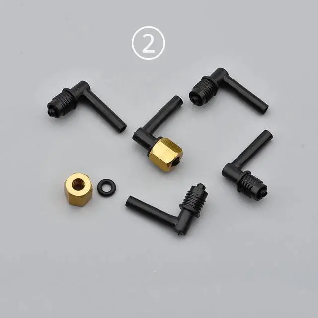 Main image of 4PCS digital printer DX5 ink damper connector forepson-4880 4800 4450 4400 L shape plastic ink tube fittings with copper nut(No.2 longer one)