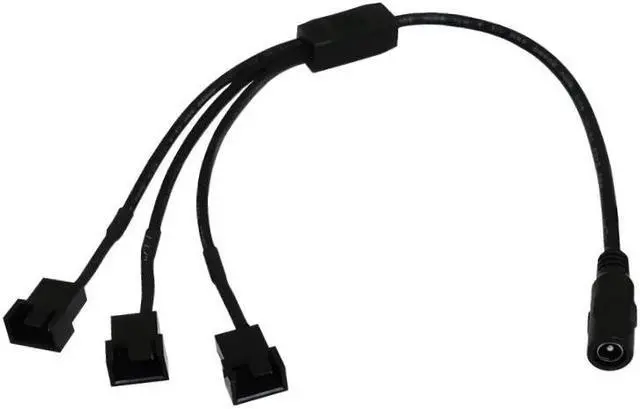 Main image of DC 5.5*2.1 mm Female 1 to 3 12V 4Pin PWM Fan Adapter Power Supply Connector Cable(35CM)