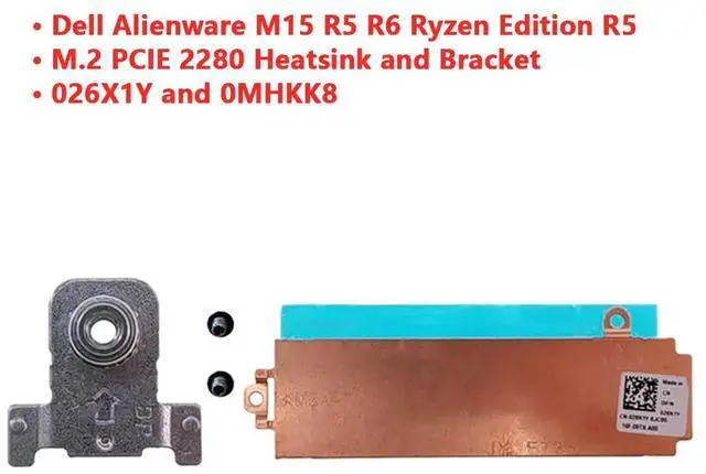 Alt view image 5 of 5 - For   DI  ER Alienware M15 R5 R6 R7 Ryzen Edition R5 laptop M.2 2280 SSD Hard Drive Mounting Bracket Heatsink MHKK8 FJ75H 26X1Y