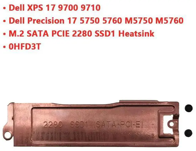 Alt view image 3 of 5 - M.2 SSD2 Heatsink For   DI  ER XPS 17 9700 9710 Precision 17 5750 5760 M5750 M5760 laptop M.2 pcie SATA 2280 SSD Hard Drive Mounting Bracket Heatsink