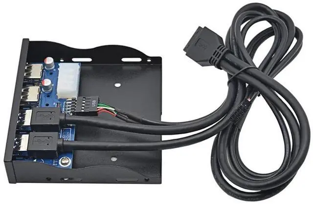 Alt view image 5 of 6 - QINDIAN HUB USB 2.0 USB 3.0 4 Port Front Panel USB3.0 Hub Splitter Internal Combo Bracket Adapter for Desktop 3.5Inch Floppy Bay