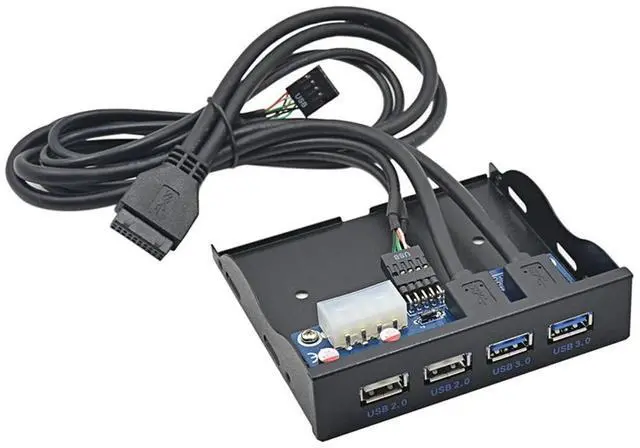 Alt view image 6 of 6 - QINDIAN HUB USB 2.0 USB 3.0 4 Port Front Panel USB3.0 Hub Splitter Internal Combo Bracket Adapter for Desktop 3.5Inch Floppy Bay