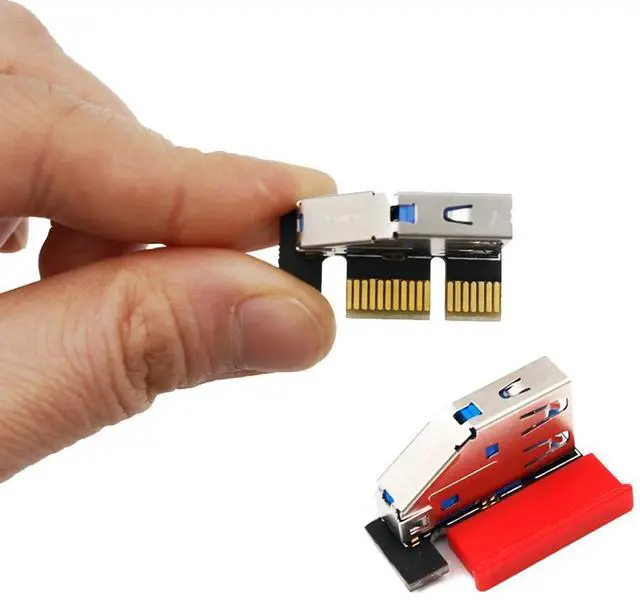 Alt view image 4 of 6 - Add On Cards PCI-E X1 Extender PCIE Riser USB 3.0 PCI-E Riser PCI Express Riser Card Cable for Network Card Graphics Card