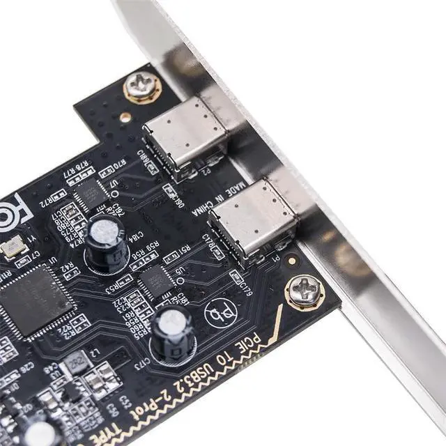 Alt view image 3 of 6 - PCIE to Dual Type C Expansion Card PCI Express X1 to 2Port TYPE-C USB 3.2 GEN1 5Gbps Convert Card Riser ASM1042 Chip for Desktop