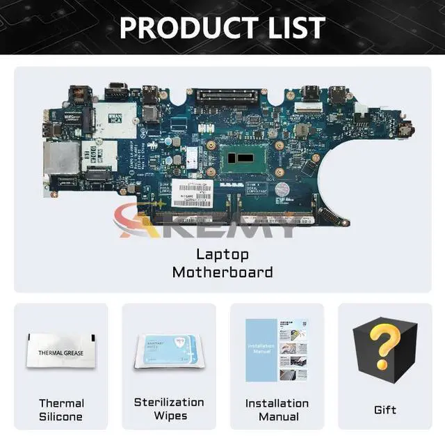 Alt view image 6 of 6 - Model3(UMA I5-5200U)
For  Latitude E5450 5450 ZAW70 Laptop Motherboard LA-A901P CN-0X4VXX 0X4VXX 00J6V1 0C7K68 07YWD9 0X7Y92 Notebook Mainboard