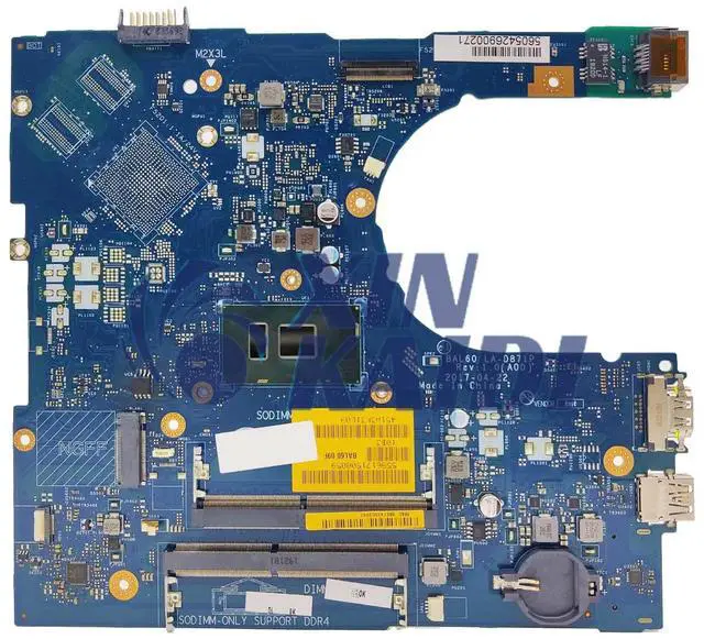 Main image of Model5(UMA I7-7500U)
For  Inspiron 5566 Laptop Motherboard LA-D871P BAL60 CN-0J922J J922J CN-02PX9P i3 i5 i7-7th Gen CPU DDR4 Mainboard 5468