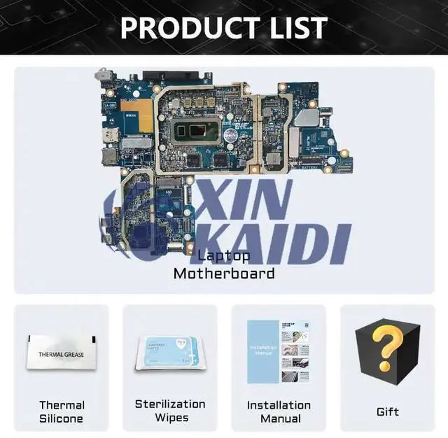 Alt view image 6 of 6 - Model2(UMA i5-8365U 8GB)
For  Latitude 12 7200 2-in-1 Laptop Motherboard DDB20 LA-G661P i5-8365U RAM 16G 0TJFG7 Notebook Mainboard ed OK
