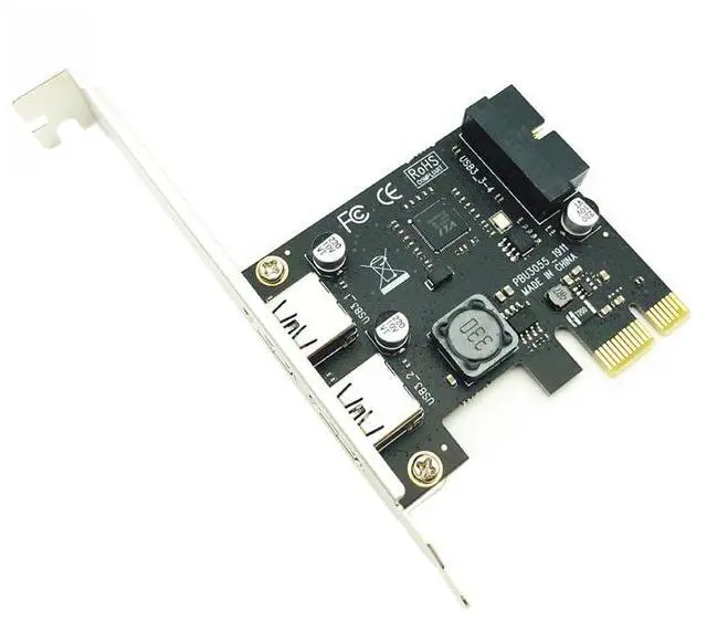 Alt view image 3 of 6 - USB 3.0 PCI-E Expansion Card Adapter 2 Port USB3.0 Hub Internal 19pin 19 pin Header USB 3 to PCIE PCI Express Adapter Card