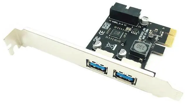 Alt view image 4 of 6 - USB 3.0 PCI-E Expansion Card Adapter 2 Port USB3.0 Hub Internal 19pin 19 pin Header USB 3 to PCIE PCI Express Adapter Card