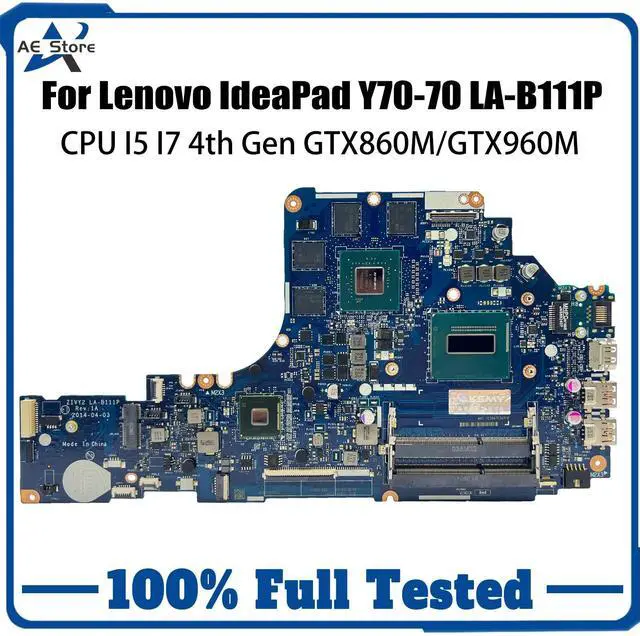 Main image of Model6(GT850 V4G I7 17inch)
For  Thinkpad Y50-70 Motherboard LA-B111P ZIVY2 I7-4720HQ I5-4210H GTX960M N16P-GX-A2 Mainboard DDR3 Test Y50 18796-2