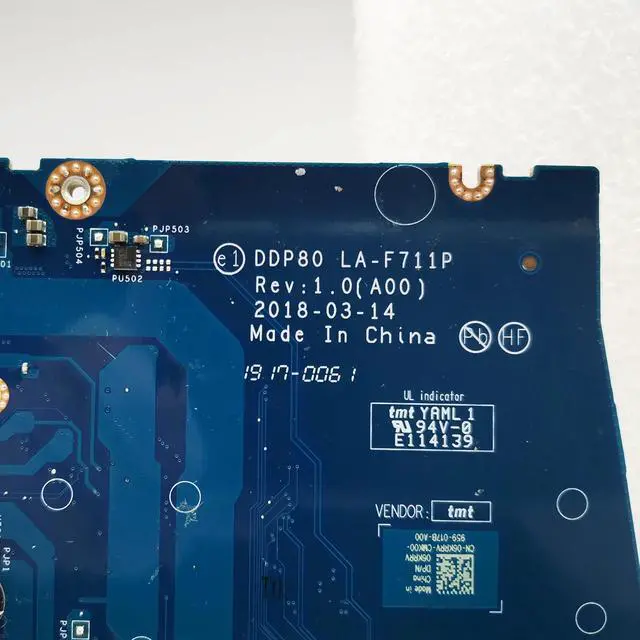 Alt view image 6 of 6 - Model1(UMA I5-8400)
For  Latitude 15 5591 3530 Laptop Motherboard LA-F711P DDP80 0H2V6K 0DMR52 04MVFR 084F85 00H37N I5 I7 Mainboard ed