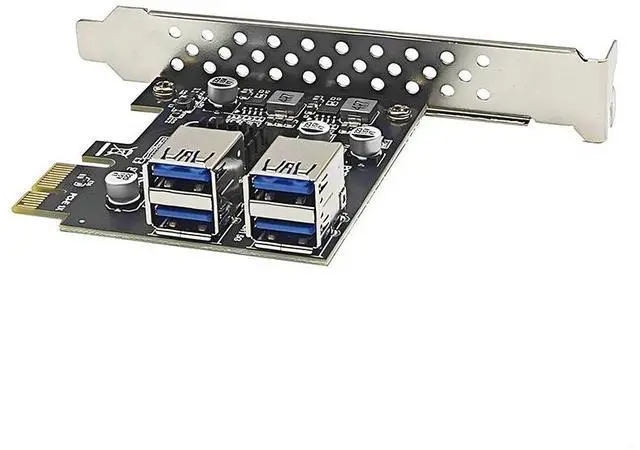 Alt view image 3 of 6 - 5Gbps USB 3.2 Gen1 PCIE Card Hub 4 Port USB3.0 PCI Express X1 Board PCI-E USB 3.0 Adapter Multiplier USB3 Controller Add on Card