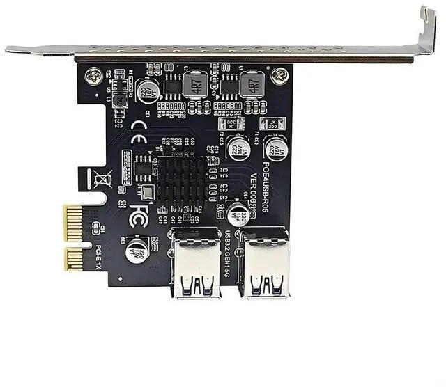 Alt view image 5 of 6 - 5Gbps USB 3.2 Gen1 PCIE Card Hub 4 Port USB3.0 PCI Express X1 Board PCI-E USB 3.0 Adapter Multiplier USB3 Controller Add on Card