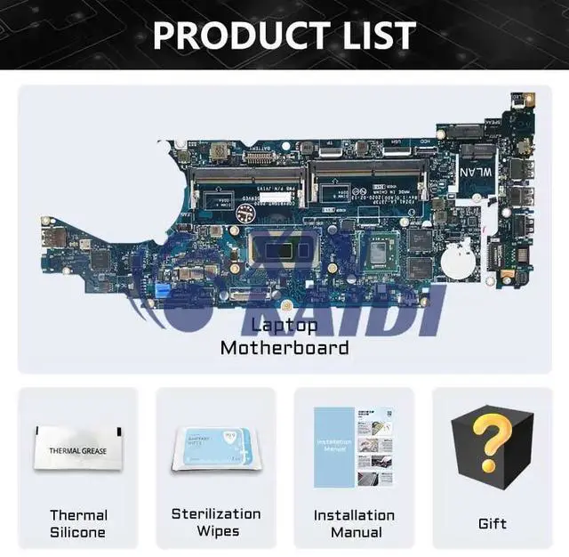 Alt view image 6 of 6 - Model1(DIS V2G I7-10810U)
For  Latitude 5410 Laptop Motherboard LA-J373P 216-0923010 0F1NKY SRGKX i5-10310U 2G Notebook Mainboard ed