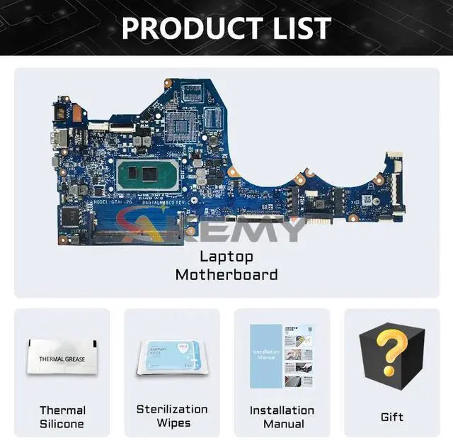 Alt view image 6 of 6 - Model2(UMA I5-1035G1)
For  Pavilion 14-CE Laptop Motherboard DAG7ALMB8C0 i3 i5 10th Gen 940MX 2G L67077-601 L67082-601 Mainboard