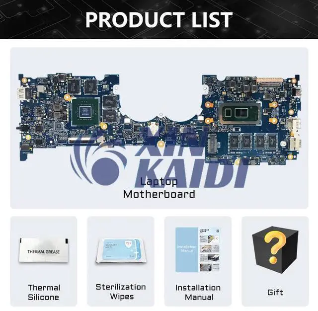 Alt view image 6 of 6 - Model7(I5-8th 16G UX450FDX)
UX450FDX Motherboard For  ZenBook Pro 14 UX450F UX450FD UX450 Mainboard W/I7-8565U I5-8265U GTX1050/2G/4G 16G/8G-RAM