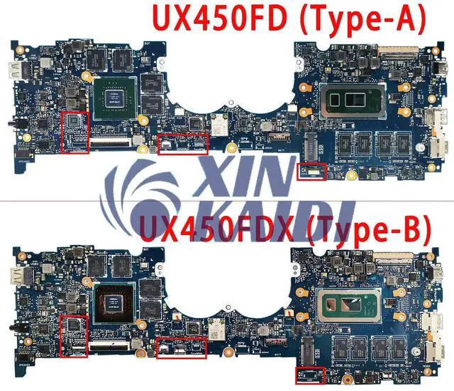 Alt view image 2 of 6 - Model7(I5-8th 16G UX450FDX)
UX450FDX Motherboard For  ZenBook Pro 14 UX450F UX450FD UX450 Mainboard W/I7-8565U I5-8265U GTX1050/2G/4G 16G/8G-RAM