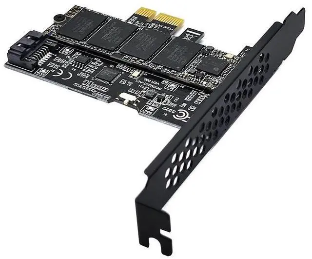 Alt view image 6 of 6 - PCIe X1 to M.2(NGFF)+SATA 6G (HDD/SSD) w/ Standard Profile Bracket ASM1061 PCI Express to B Key M.2 SATA SSD 2230 2242 2260 2280