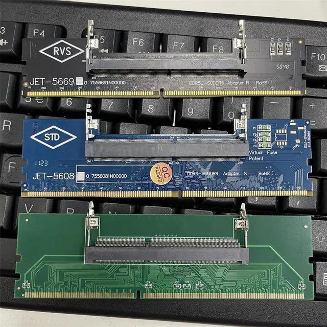 Alt view image 5 of 6 - :(DDR4 RAM Connector)
DDR3 DDR4 DDR5 to SO-DIMM Adapter Connectors Laptop RAM Memory DDR3/4/5 Sodimm to Dimm Riser 240pin 288pin DIMM Card for Desktop