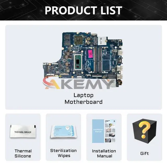 Alt view image 6 of 6 - Model1(DIS V2G i5-10th)
For  Latitude 3490 3590 Mainboard LA-G716P 0XHR1J 0R1CJX 216-08900 i5i7 10th Gen CPU Motherboard Full Tested 3790