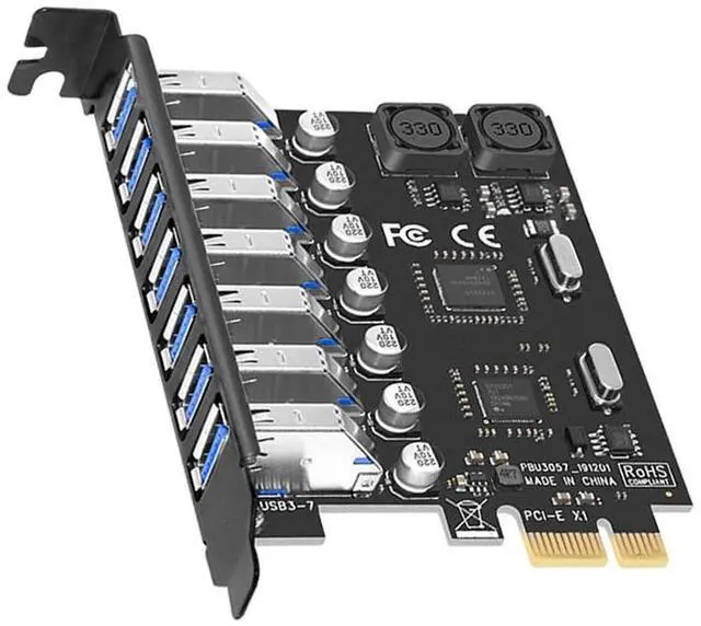 Alt view image 2 of 6 - :(Black)
NEW 7 Port USB 3.0 PCI Express X1 Expansion Card PCI-E PCI E USB 3.0 Board USB3 6Gbps Adapter Controller NEC Chip for Desktop PC
