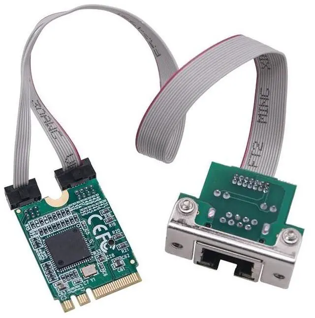 Alt view image 3 of 6 - :(AE-Style 02)
I210AT Chip M.2 A+E to RJ45 COM Port Gigabit Ethernet Network Card 10/100/1000Mb Single Electrical Port Network Cards for Server