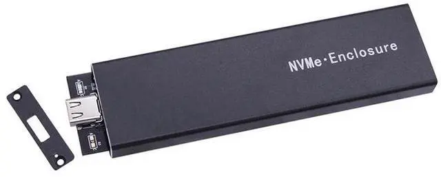 Alt view image 4 of 6 - Dual Protocol M2 SSD Case for NVME PCI-E NGFF SATA M.2 SSD Enclosure Box M.2 to USB 3.1 SSD Adapter RTL9210B Chip with OTG Cable