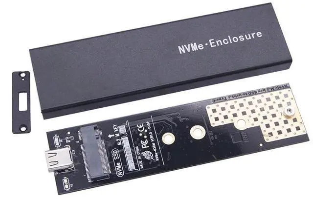 Alt view image 3 of 6 - Dual Protocol M2 SSD Case for NVME PCI-E NGFF SATA M.2 SSD Enclosure Box M.2 to USB 3.1 SSD Adapter RTL9210B Chip with OTG Cable