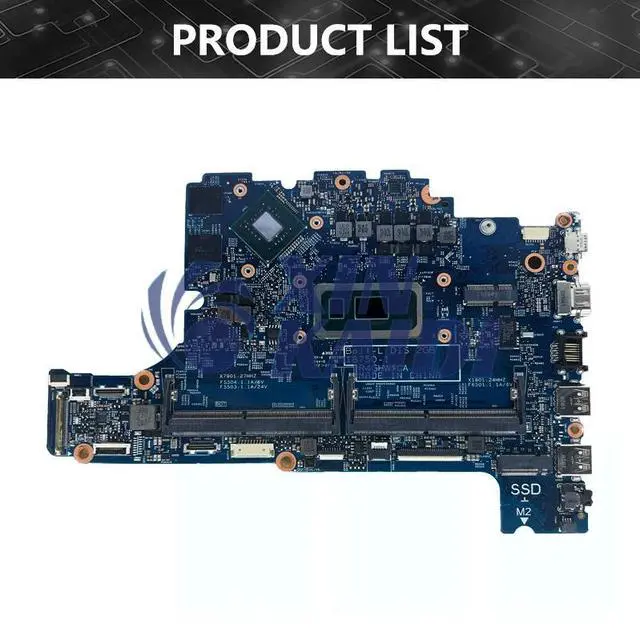 Alt view image 4 of 6 - Model1(DIS V2G I7-8565U)
For  Latitude 3400 3500 Notebook Mainboard 18750-1 0KVN26 04MCDM i5-8265U i7-8565U GPU 2G Laptop Motherboard Full Tested