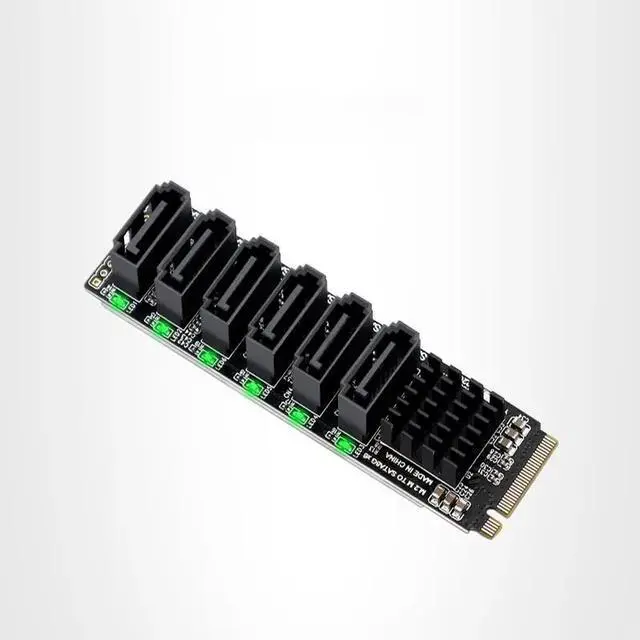 Alt view image 4 of 6 - NVME to SATA Expansion Card M.2 to SATA Adapter M2 Connector Internal SSD SATA 3 Port Multiplier NGFF M Key to SATA3 Controller
