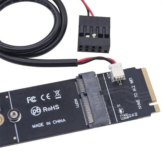 Alt view image 5 of 6 - NVME M Key to M.2 WiFi Key E Adapter Converter Expansion Card Riser for PCI-E Protocol M2 WiFi Key E/A+E Wireless Network Module