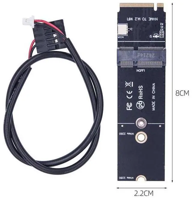 Alt view image 6 of 6 - NVME M Key to M.2 WiFi Key E Adapter Converter Expansion Card Riser for PCI-E Protocol M2 WiFi Key E/A+E Wireless Network Module