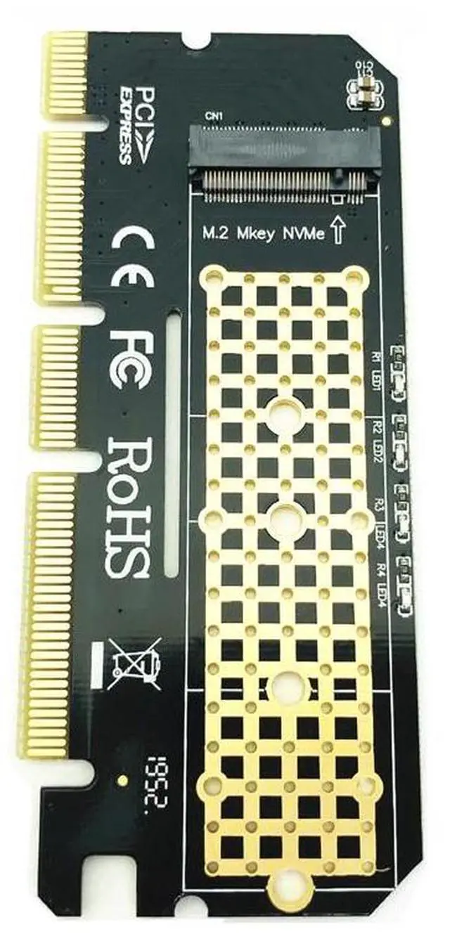 Alt view image 3 of 6 - M.2 NVME PCIE to M2 Adapter LED NVME SSD M2 PCIE x16 Expansion Card Computer Adapter Interface M.2 NVMe SSD To PCIE M.2 Adapter