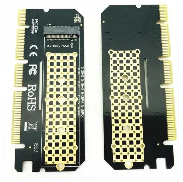 Alt view image 6 of 6 - M.2 NVME PCIE to M2 Adapter LED NVME SSD M2 PCIE x16 Expansion Card Computer Adapter Interface M.2 NVMe SSD To PCIE M.2 Adapter
