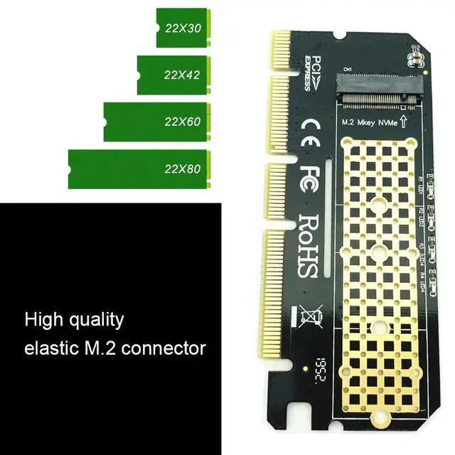 Alt view image 5 of 6 - M.2 NVME PCIE to M2 Adapter LED NVME SSD M2 PCIE x16 Expansion Card Computer Adapter Interface M.2 NVMe SSD To PCIE M.2 Adapter