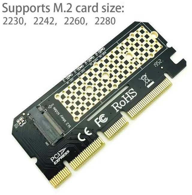 Alt view image 4 of 6 - M.2 NVME PCIE to M2 Adapter LED NVME SSD M2 PCIE x16 Expansion Card Computer Adapter Interface M.2 NVMe SSD To PCIE M.2 Adapter