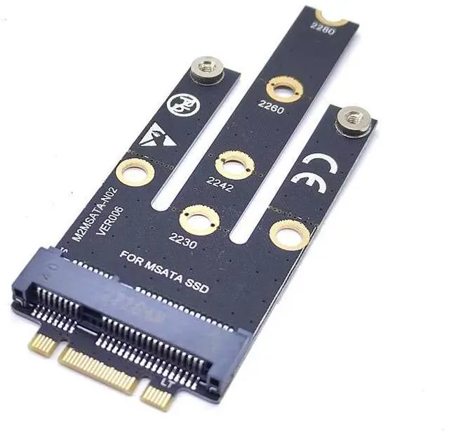 Alt view image 2 of 6 - NGFF M.2 B + M Key to mSATA Mini PCI-E PCI-Express SATA 3.0 SSD Male Converter Adapter Riser Card For 2242/2260/2280 M2 NGFF SSD