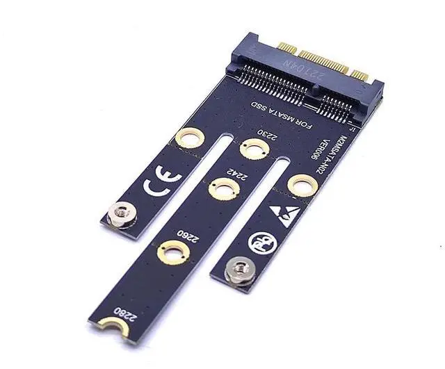 Alt view image 4 of 6 - NGFF M.2 B + M Key to mSATA Mini PCI-E PCI-Express SATA 3.0 SSD Male Converter Adapter Riser Card For 2242/2260/2280 M2 NGFF SSD