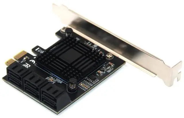 Alt view image 2 of 6 - 6 Port SATA PCI-E Adapter 6Gbps SATA3.0 III Controller Non Raid Expansion Card PCIe Gen3 X1 Low Profile Bracket for Chi a Mining