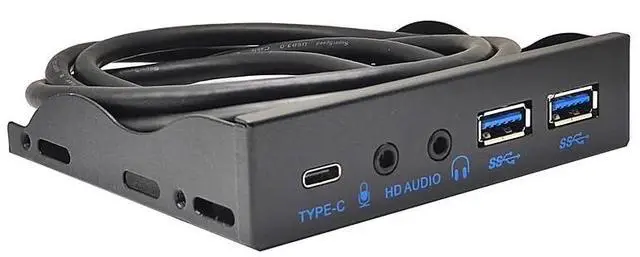 Alt view image 4 of 6 - USB Front Panel for PC USB3.2 Gen2 10Gbps Type C + 19Pin 2Port USB3.0 Hub + HD Audio 3.5mm Earphone MIC for 3.5" Floppy Disk Bay
