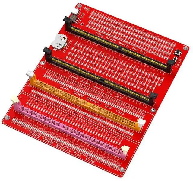 Main image of DDR3/4/5 RDIMM/UDIMM Memory Tester with LED Indicator Type C Power Supply Test Button Desktop Computer DDR3/4/5 Memory Test Card