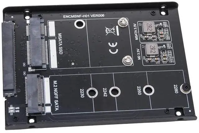 Main image of M.2 SATA SSD + mSATA SSD JBOD Riser Card with Metal Case M2 B Key mSATA to SATA 3.0 6G Adapter External Mobile SSD Enclosure Box